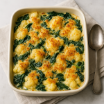 Baked Cauliflower with Spinach and Cheese