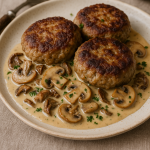 Frikadellen with Mushroom Sauce