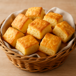 Freshly baked buttermilk bread rolls in a wicker basket, golden brown and fluffy inside.