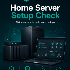 Home server setup review graphic