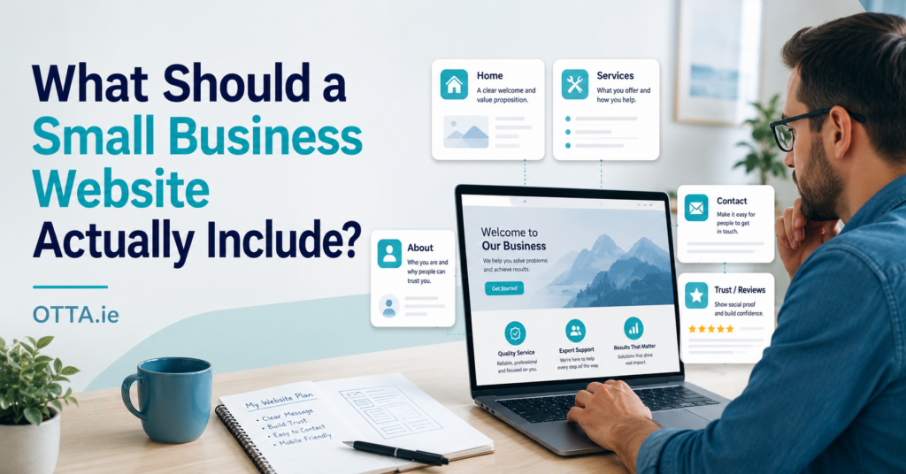 What should a small business website include?