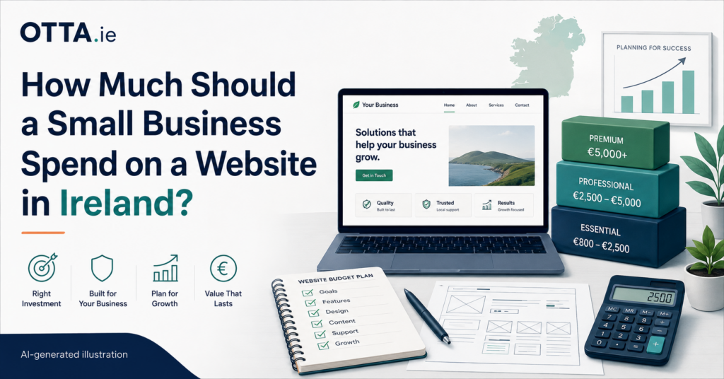 Small business website budget in Ireland with website planning, pricing tiers and euro budget examples